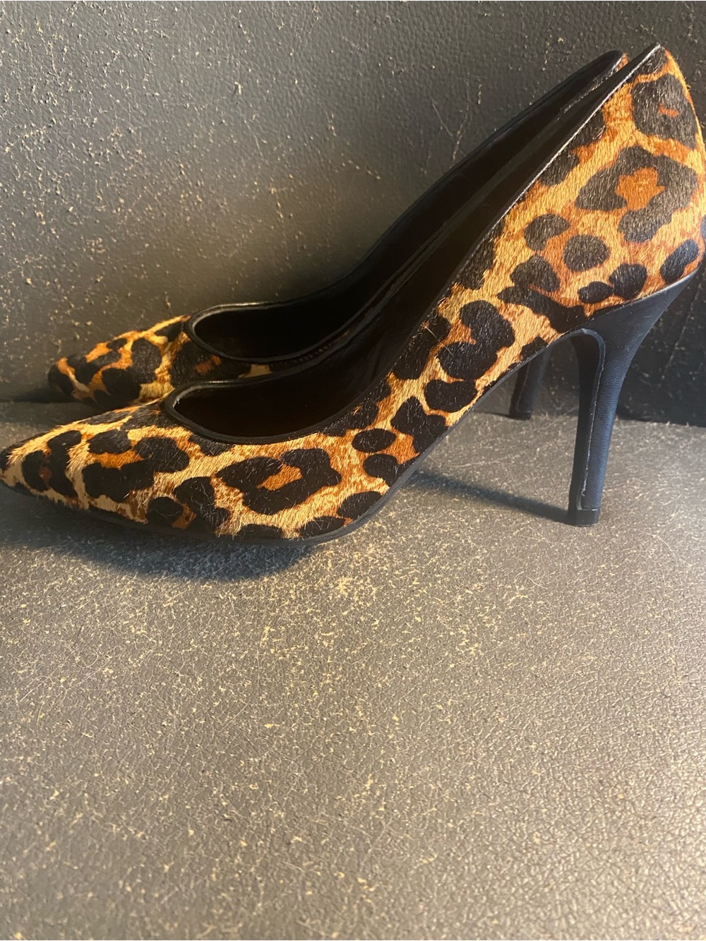 Pedro Anton Leopard-Print Pointed Toe Pumps - Black/Brown/Gold